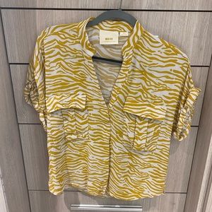 Yellow zebra print top